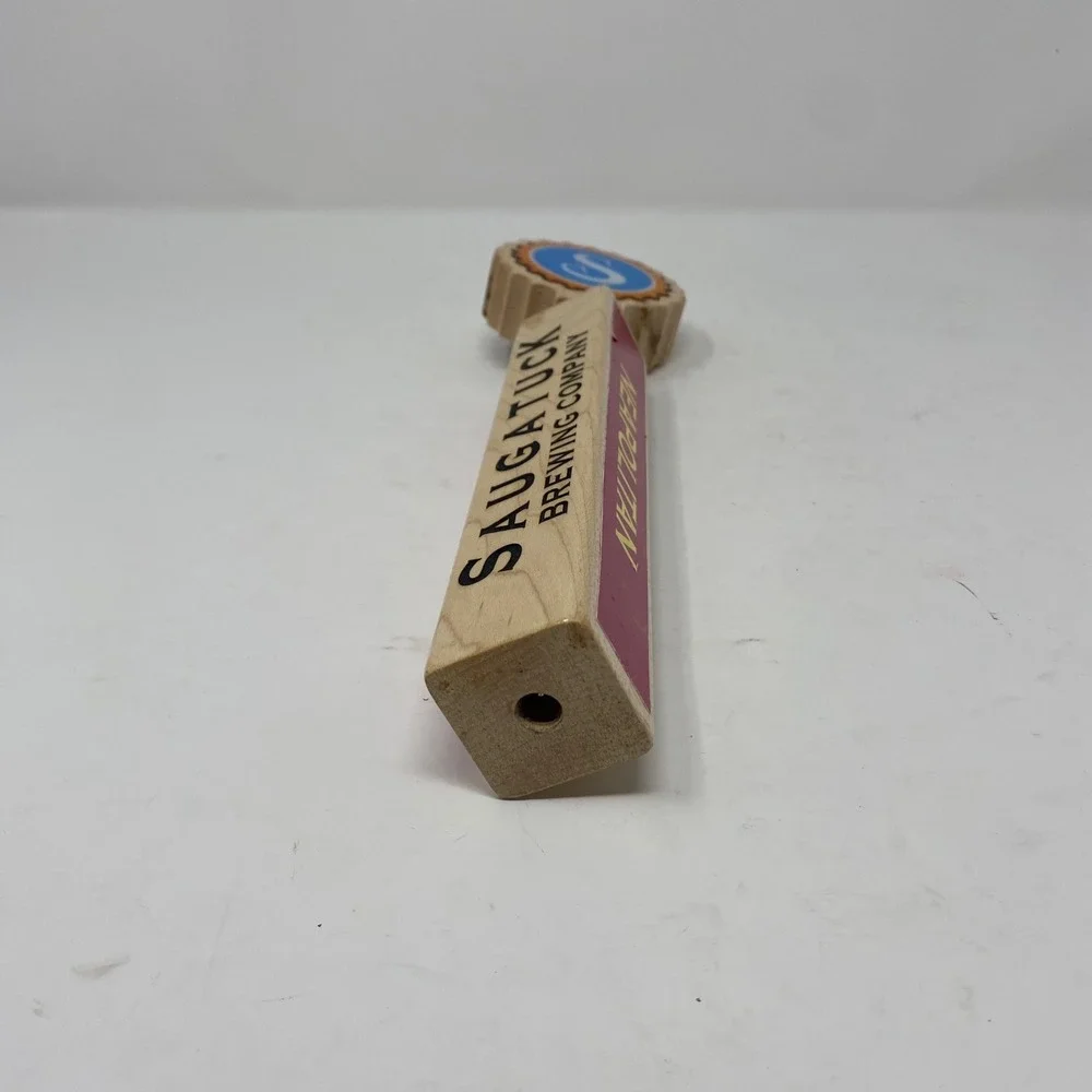 Saugatuck Brewing Company Neapolitan Beer Tap Handle Wood Bottle Cap Logo